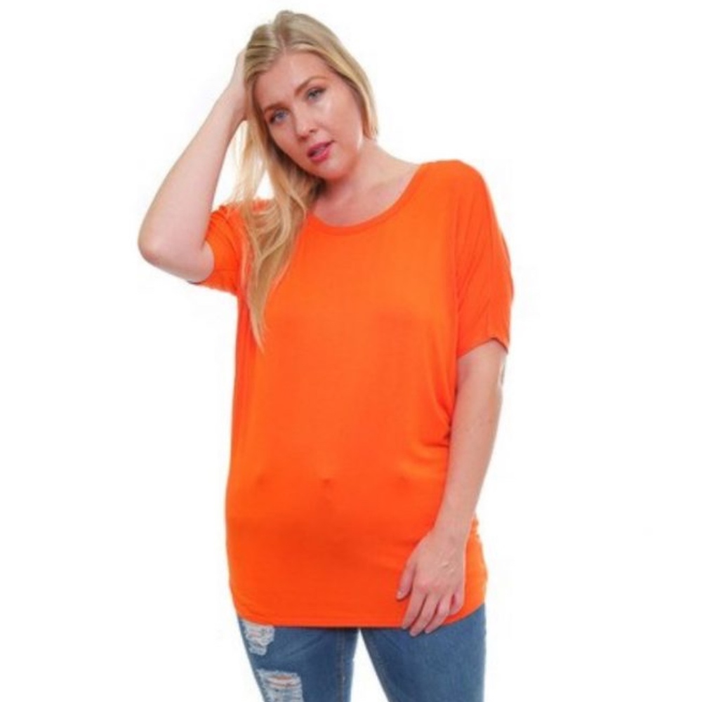 Bright Orange Dolman Style Top
